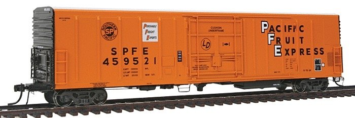 R-70-20 Mechanical Reefer - Ready to Run -- Pacific Fruit Express SPFE (orange, white, black, `Perishable Freight` Log, HO, Inte