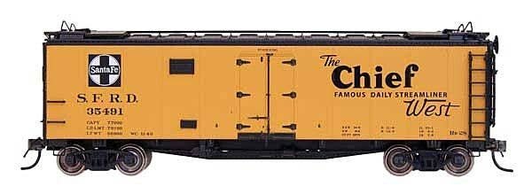 Santa Fe 40′ Steel Ice Reefer - Ready to Run -- Santa Fe The Chief West (Straight Line Map), N, Intermountain Railway Company 