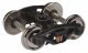 Sprung Plastic Trucks w/33′ Metal RP-25 Wheels & Axles -- Bettendorf - 1 Pair, HO, WalthersProto 2008