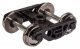Rigid Plastic Trucks w/33′ Metal RP-25 Wheels & Axles -- 70-Ton ASF Roller Bearing - 1 Pair, HO, WalthersProto 2014