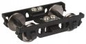Pullman-Standard 8′ Wheelbase, Heavyweight 4-Wheel Metal Trucks w/RP-25 Whee -- Black - 1 Pair, HO, WalthersProto 2124