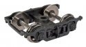 GSC BX Express Car Trucks - Plastic w/RP-25 Metal Wheels -- Black - 1 Pair, HO, WalthersProto 2214