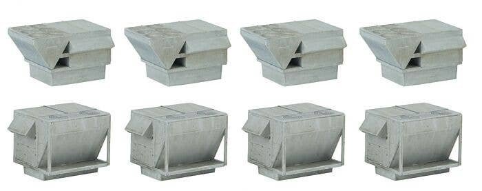 HVAC Units -- Kit - 4 Each of 2 Styles of Rooftop Air Conditioners, HO, Walthers Cornerstone 4077