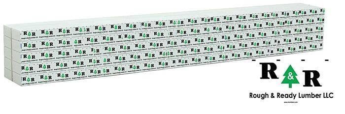 Wrapped Lumber Load for WalthersMainline 72′ Centerbeam Flatcar -- Rough & Ready Lumber (bla, HO, Walthers SceneMaster 3166