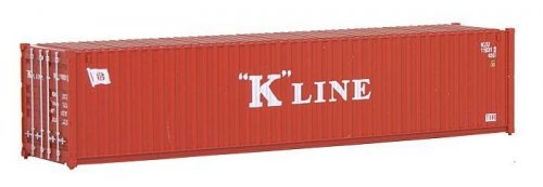 40′ Corrugated Container - Assembled -- K-Line (red, white), HO, Walthers SceneMaster 8153