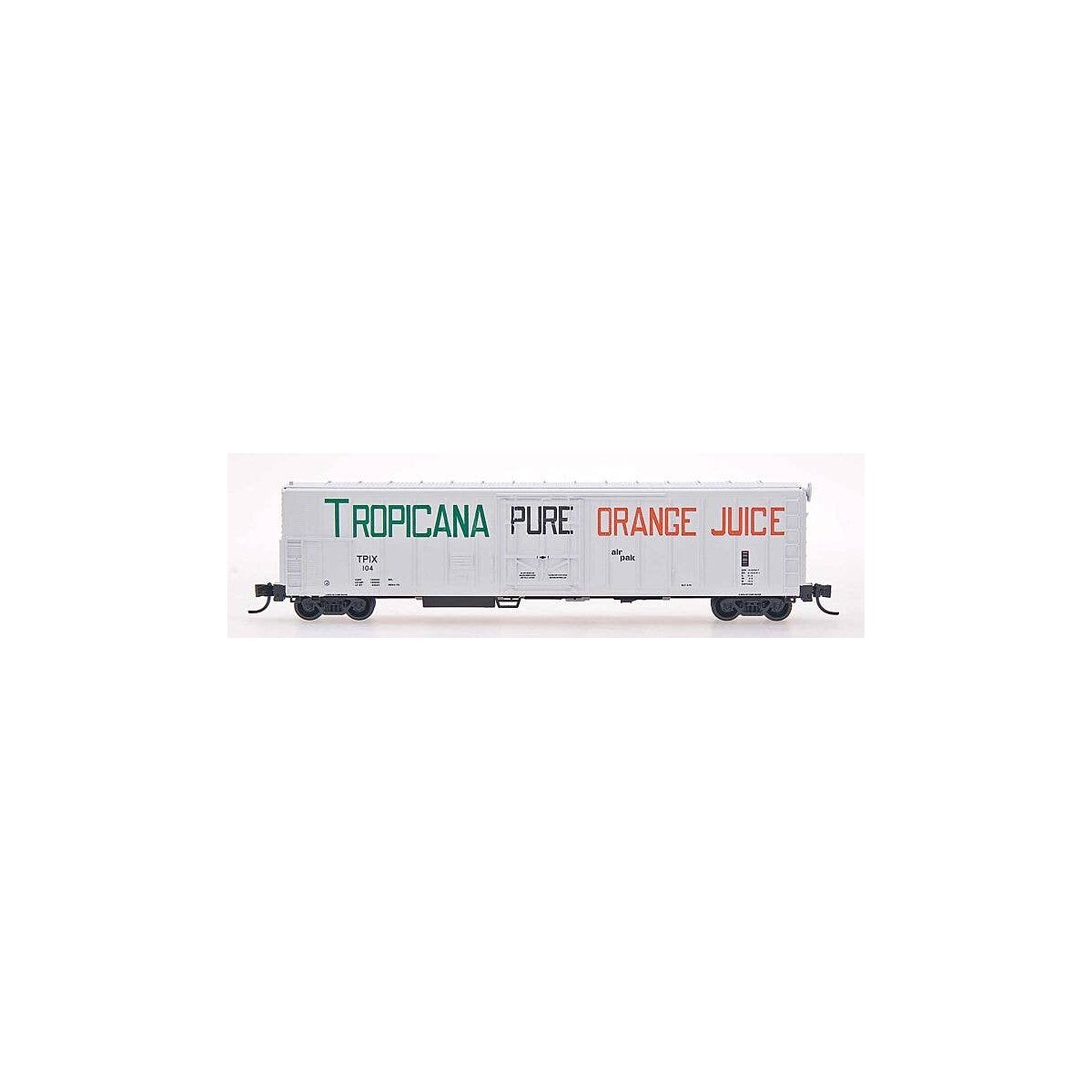 57′ Mechanical Refrigerator Car - Ready to Run -- Tropicana (1970 white, green, orange), N, Intermountain Railway Company 2100