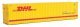 40′ Hi-Cube Corrugated-Side Container - Assembled -- DHL (yellow, red), HO, Walthers SceneMaster 8267