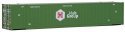 53′ Singamas Corrugated Side Container - Ready to Run -- Hub Group (green, white, red), HO, Walthers SceneMaster 8505