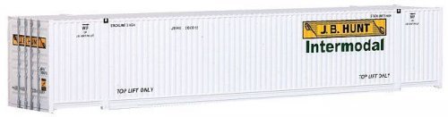 53′ Singamas Corrugated Side Container - Ready to Run -- J.B. Hunt Intermodal (white, yellow, HO, Walthers SceneMaster 8506