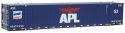 53′ Singamas Corrugated-Side Container - Ready to Run -- American President Lines (blue, whi, HO, Walthers SceneMaster 8511