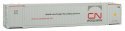 53′ Singamas Corrugated-Side Container - Assembled -- Canadian National (white, gray, red Wo, HO, Walthers SceneMaster 8518