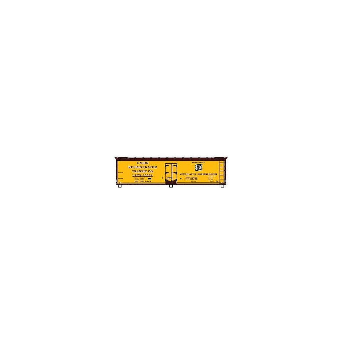Early 40′ Wood Reefer - Kit -- Soo Line URTX 50624 (yellow, Boxcar Red, $oo Logo), HO, Accurail Inc 4910