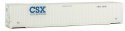 53′ Singamas Corrugated-Side Container - Assembled -- CSX Transportation (white, blue), HO, Walthers SceneMaster 8520