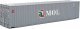 45′ CIMC Container - Assembled -- Mitsui OSK (gray, white, red, green, Alligator Logo), HO, Walthers SceneMaster 8572