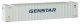 48′ Ribbed Side Container - Assembled -- Genstar (white, blue), N, Walthers SceneMaster 8844