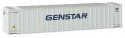 48′ Ribbed Side Container - Assembled -- Genstar (white, blue), N, Walthers SceneMaster 8844