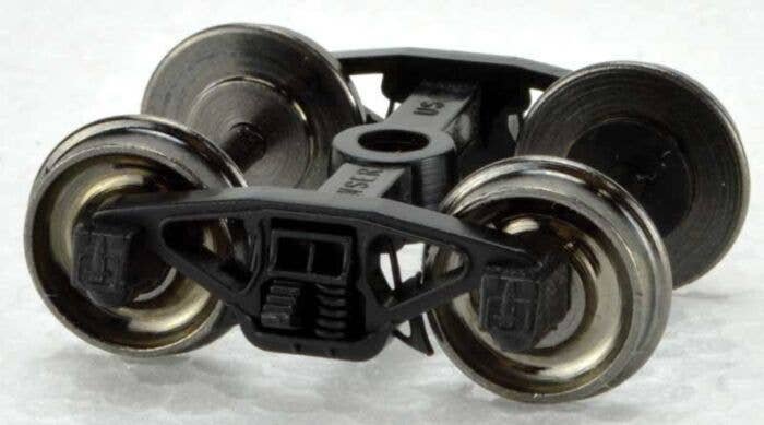 PRR Coil Semi-Elliptical Freight Trucks with Metal Wheels -- 1 Pair, HO, Bowser Manufacturing Co. 40194