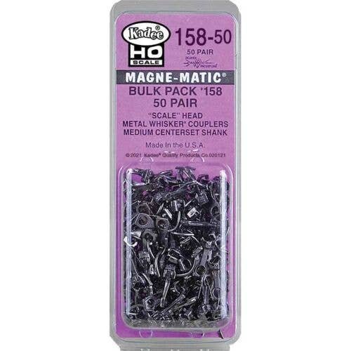 158 Whisker(R) Scale Self-Centering Knuckle Couplers - Kit - Magne-Matic(R) -- Medium 9/3, HO, Kadee Quality Products 15850