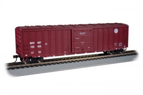 ACF 50`6` Outside-Braced Sliding-Door Boxcar - Ready to Run - Silver Series -- Burlington No, HO, Bachmann Industries 19613