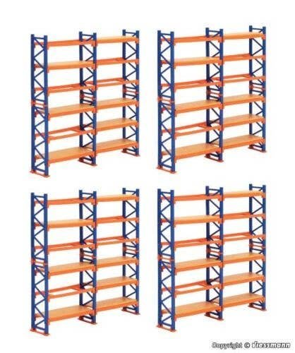 Pallet Rack/Shelving System - Kit -- pkg(4), HO, Kibri 38613