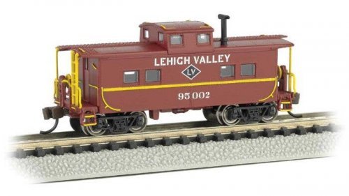Northeast-Style Steel Cupola Caboose - Ready to Run - Silver Series(R) -- Lehigh Valley 95002, N, Bachmann Industries 16867