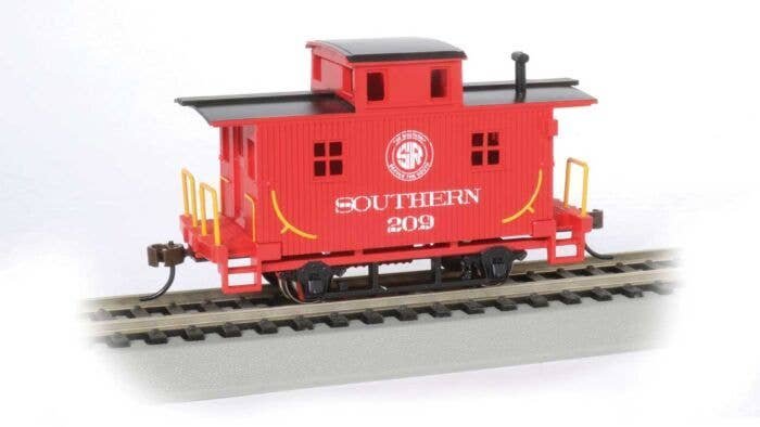 4-Wheel Wood Bobber Caboose - Ready to Run - Silver Series(R) -- Southern Railway 209 (red, , HO, Bachmann Industries 18408