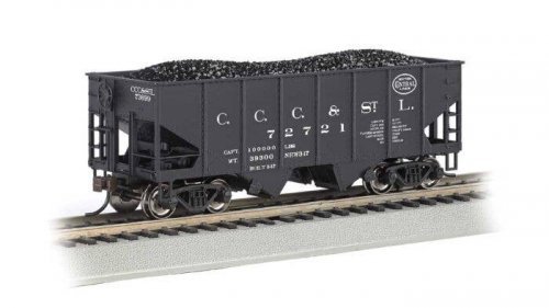 USRA 55-Ton Outside-Braced Hopper with Load - Ready to Run - Silver Series(R) -- New York Ce, HO, Bachmann Industries 19517