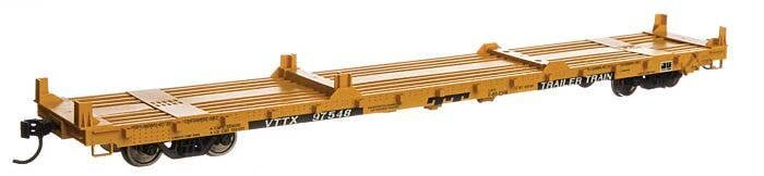 60′ Pullman-Standard Flatcar - Ready to Run -- Trailer-Train VTTX 97548 (Container loading yello, HO, WalthersMainline 5416