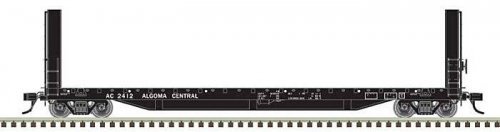 51`6` Bulkhead Flatcar - Ready to Run - Master(R) -- Algoma Central 2412 (black, whi, HO, Atlas Model Railroad Co. 20007088