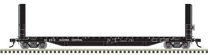 51`6` Bulkhead Flatcar - Ready to Run - Master(R) -- Algoma Central 2412 (black, whi, HO, Atlas Model Railroad Co. 20007088