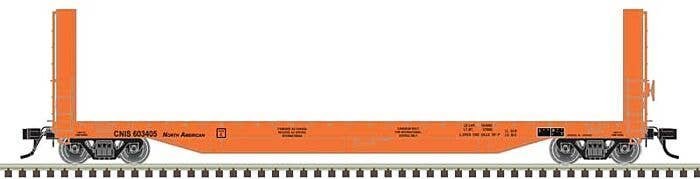51`6` Bulkhead Flatcar - Ready to Run - Master(R) -- Canadian National 603422 (orang, HO, Atlas Model Railroad Co. 20007099