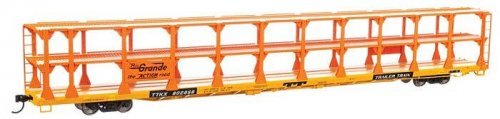 89′ Flatcar w/Tri-Level Open Auto Rack - Ready to Run -- Denver & Rio Grande Western(TM) 802868, HO, WalthersMainline 8208