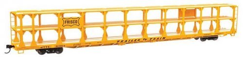 89′ Flatcar w/Tri-Level Open Auto Rack - Ready to Run -- St. Louis - San Francisco Rack Trailer-, HO, WalthersMainline 8218