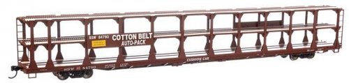 89′ Flatcar w/Tri-Level Open Auto Rack - Ready to Run -- Southern Pacific(TM) Rack St. Louis Sou, HO, WalthersMainline 8222