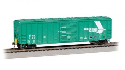 ACF 50`6` Outside-Braced Boxcar - Flashing Rear End Device - Ready to Run -- Berlin Mills Ra, HO, Bachmann Industries 14911