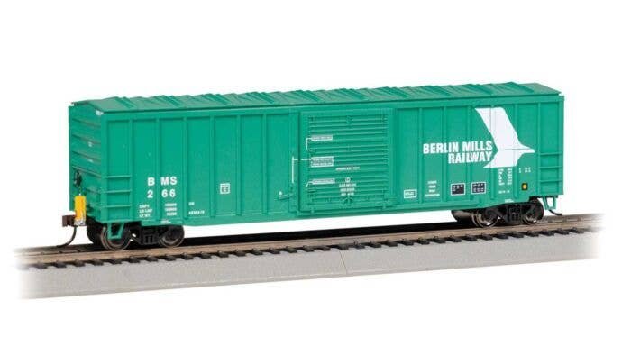 ACF 50`6` Outside-Braced Boxcar - Flashing Rear End Device - Ready to Run -- Berlin Mills Ra, HO, Bachmann Industries 14911