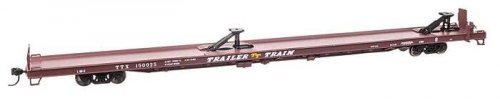 89` Channel Side Flatcar - Ready to Run -- Trailer-Train 150025 (1960s Brown, 40` Trailer Servic, HO, WalthersMainline 5731