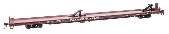 89` Channel Side Flatcar - Ready to Run -- Trailer-Train 150025 (1960s Brown, 40` Trailer Servic, HO, WalthersMainline 5731