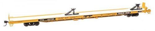 89` Channel Side Flatcar - Ready to Run -- Trailer-Train 150788 (yellow, black 40` Trailer Servi, HO, WalthersMainline 5738