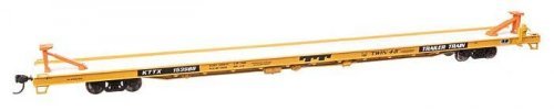 89` Channel Side Flatcar - Ready to Run -- Trailer-Train KTTX 153988 (yellow, black Twin 45`), HO, WalthersMainline 5741