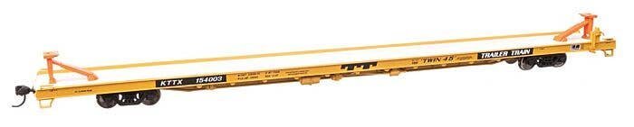89` Channel Side Flatcar - Ready to Run -- Trailer-Train KTTX 154003 (yellow, black Twin 45`), HO, WalthersMainline 5742