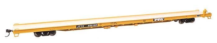 89′ Channel Side Flatcar - Ready to Run -- Trailer-Train JTTX 930188 (yellow, black General Serv, HO, WalthersMainline 5746