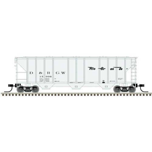PS-2 4427 3-Bay Covered Hopper - Ready to Run - Master(R) -- Denver & Rio Grande West, N, Atlas Model Railroad Co. 50006788