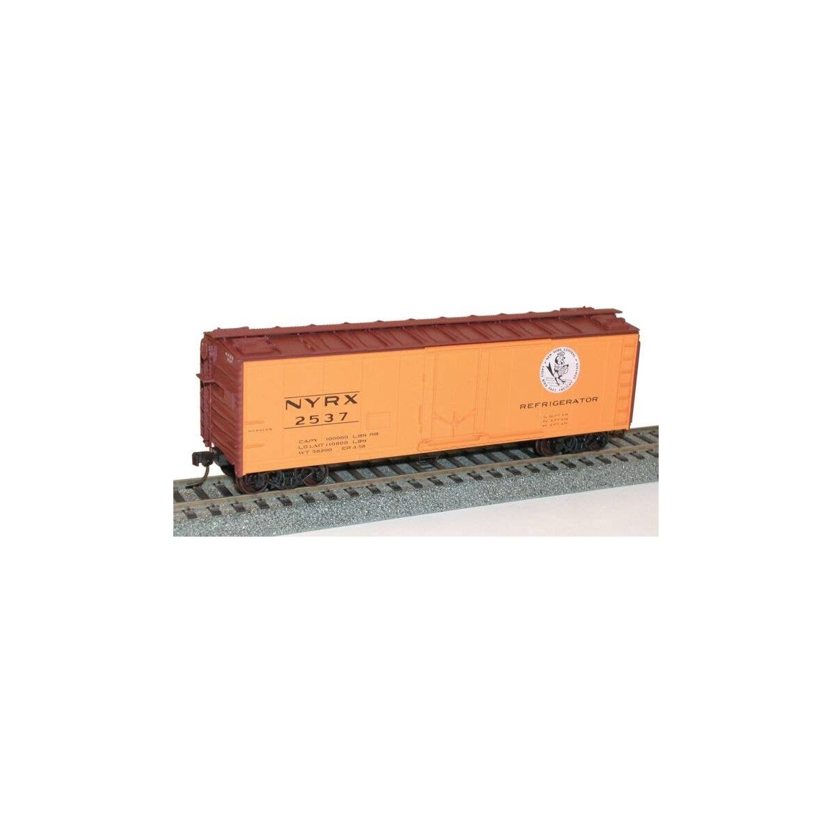 40′ Steel Reefer w/Plug Door - Kit -- New York Central NYRX 2537 (orange, Boxcar Red, white, Early Bird Logo), HO, Accurail In