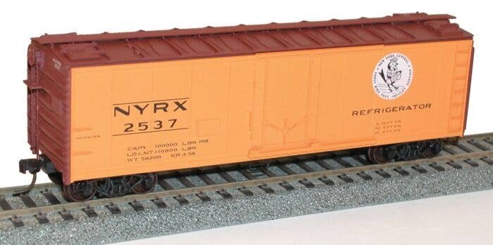40′ Steel Reefer w/Plug Door - Kit -- New York Central NYRX 2537 (orange, Boxcar Red, white, Early Bird Logo), HO, Accurail In