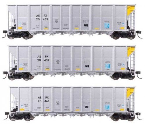 50′ RD-4 Hopper 3-Pack - Ready to Run -- American Electrical Power Service Corp. AEPX 20433, 20, HO, WalthersMainline 56868
