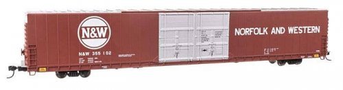 86′ Pullman-Standard Double-Door Hi-Cube Boxcar - Ready to Run -- Norfolk & Western 355102, HO, WalthersProto 102121