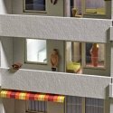 Interior Furnishing Detail Set -- Sofa, Entertainment Center, Stove/Oven, Counter, 3 Unpainted, HO, Busch Gmbh & Co Kg 1992