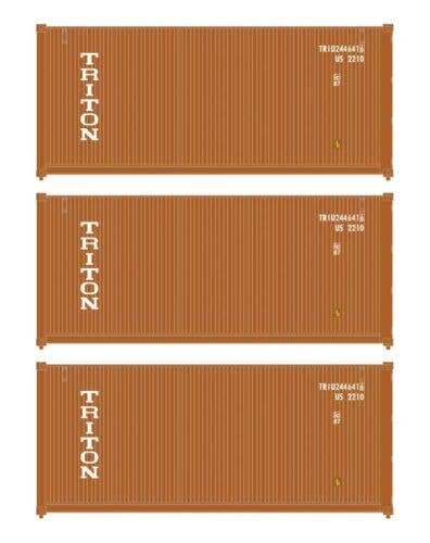 20′ Fully Corrugated Container - 3-Pack -- Triton, HO, Walthers SceneMaster 18055