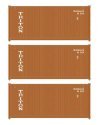 20′ Fully Corrugated Container - 3-Pack -- Triton, HO, Walthers SceneMaster 18055